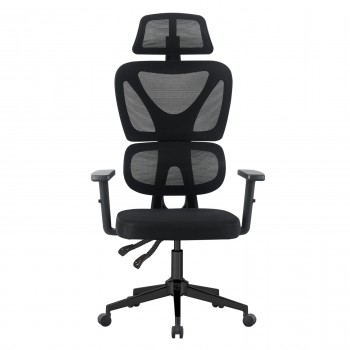 ΚΑΡΕΚΛΑ ΓΡΑΦΕΙΟΥ NOVAR HM1218.01 ΜΑΥΡO MESH--ΒΑΣΗ PP 51x49x121-129Υεκ