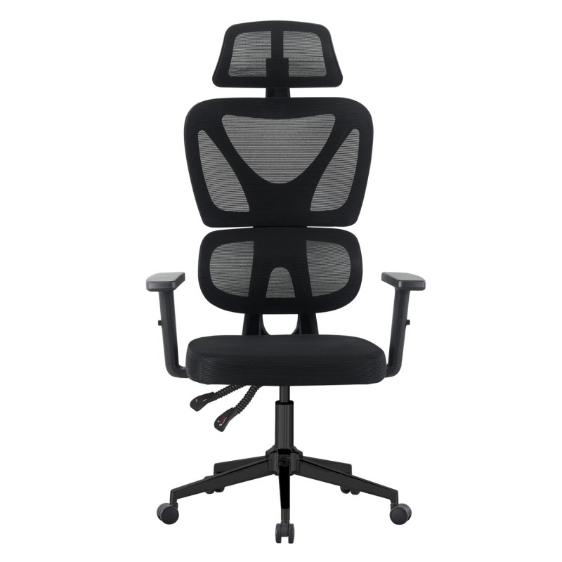 ΚΑΡΕΚΛΑ ΓΡΑΦΕΙΟΥ NOVAR HM1218.01 ΜΑΥΡO MESH--ΒΑΣΗ PP 51x49x121-129Υεκ