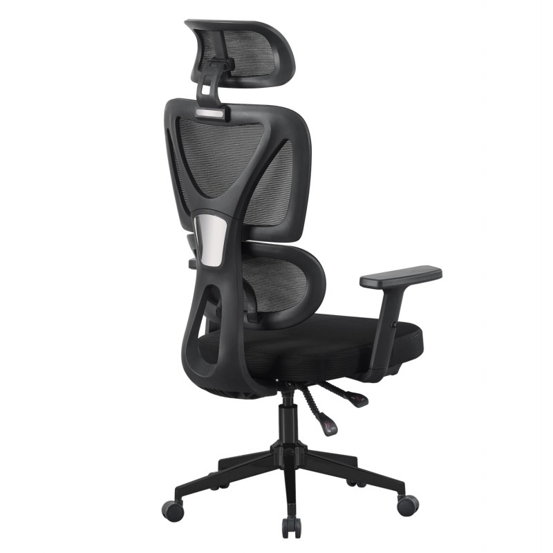 ΚΑΡΕΚΛΑ ΓΡΑΦΕΙΟΥ NOVAR HM1218.01 ΜΑΥΡO MESH--ΒΑΣΗ PP 51x49x121-129Υεκ