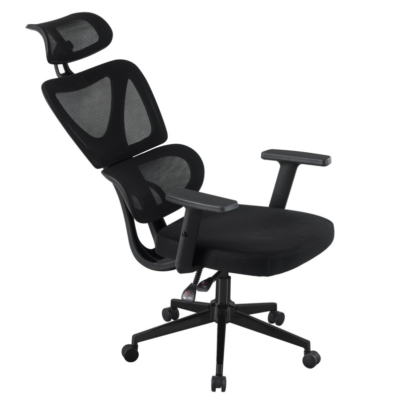 ΚΑΡΕΚΛΑ ΓΡΑΦΕΙΟΥ NOVAR HM1218.01 ΜΑΥΡO MESH--ΒΑΣΗ PP 51x49x121-129Υεκ