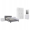 ΣΕΤ ΚΡΕΒΑΤΟΚΑΜΑΡΑΣ 6ΤΜΧ CARLY HM10884.05 ΜΕΛΑΜΙΝΗ ΛΕΥΚΗ-ΥΦΑΣΜΑ ΓΚΡΙ