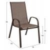 ΣΕΤ ΤΡΑΠΕΖΑΡΙΑΣ 7ΤΜΧ LEON HM10856.02 ΤΡΑΠΕΖΙ & 6 ΚΑΡΕΚΛΕΣ-- ΜΕΤΑΛΛΟ & TEXTILENE ΚΑΦΕ