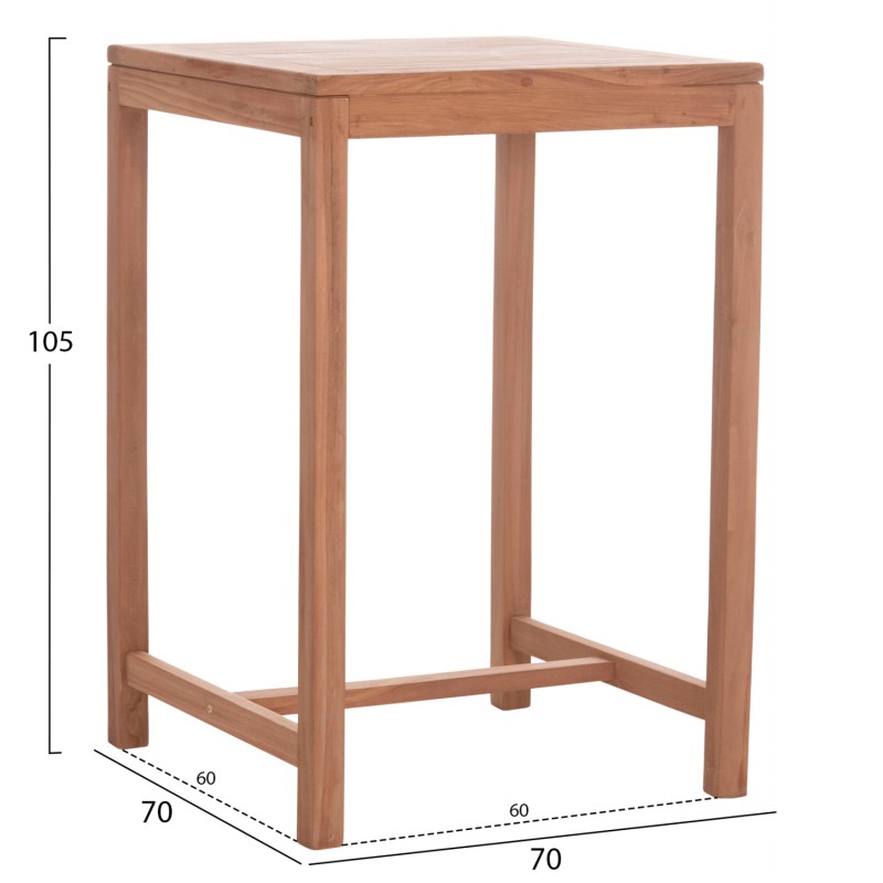 ΣΕΤ ΤΡΑΠΕΖΙ ΜΕ 2 ΣΚΑΜΠΟ ΜΠΑΡ PRESSCOT HM10918 ΞΥΛΟ TEAK ΣΕ ΦΥΣΙΚΟ ΧΡΩΜΑ