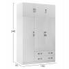 ΝΤΟΥΛΑΠΑ 3ΦΥΛΛΗ ΜΕ ΠΑΤΑΡΙ CARLY HM10891.05 ΜΕΛΑΜΙΝΗ ΣΕ ΛΕΥΚΟ 150X55Χ240Υεκ.