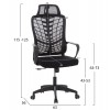 ΚΑΡΕΚΛΑ ΓΡΑΦΕΙΟΥ ELVAR HM1219.01 ΜΑΥΡO MESH--ΒΑΣΗ ΠΟΛΥΠΡΟΠΥΛΕΝΙΟΥ 63x56x125Υεκ