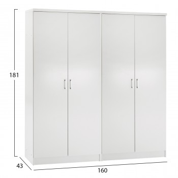 ΣΕΤ 2 ΝΤΟΥΛΑΠΕΣ 2ΦΥΛΛΕΣ JENNA HM11350.05 ΜΕΛΑΜΙΝΗ ΣΕ ΛΕΥΚΟ 160x43x181Υεκ