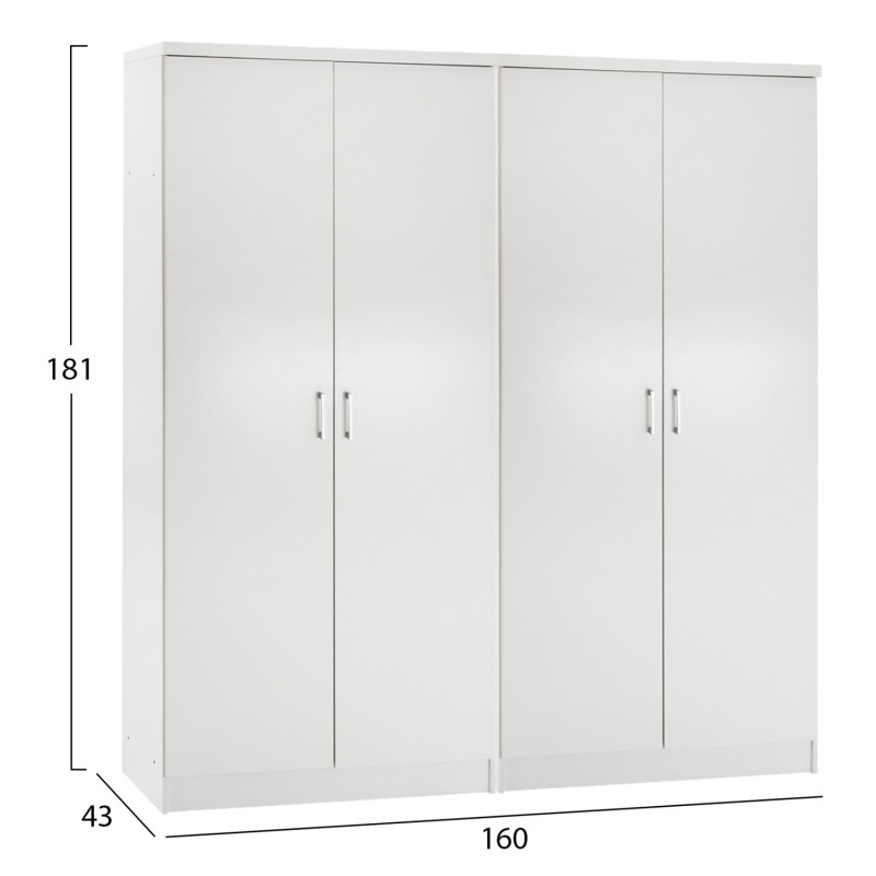 ΣΕΤ 2 ΝΤΟΥΛΑΠΕΣ 2ΦΥΛΛΕΣ JENNA HM11350.05 ΜΕΛΑΜΙΝΗ ΣΕ ΛΕΥΚΟ 160x43x181Υεκ