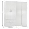 ΝΤΟΥΛΑΠΑ 4-ΦΥΛΛΗ ΜΕ 2 ΣΥΡΤΑΡΙΑ JENNA HM11351.05 ΜΕΛΑΜΙΝΗ ΣΕ ΛΕΥΚΟ 160x43x181Υ