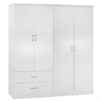 ΝΤΟΥΛΑΠΑ 4-ΦΥΛΛΗ ΜΕ 2 ΣΥΡΤΑΡΙΑ JENNA HM11351.05 ΜΕΛΑΜΙΝΗ ΣΕ ΛΕΥΚΟ 160x43x181Υ