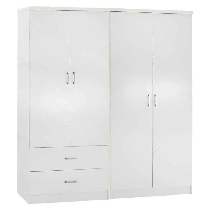 ΝΤΟΥΛΑΠΑ 4-ΦΥΛΛΗ ΜΕ 2 ΣΥΡΤΑΡΙΑ JENNA HM11351.05 ΜΕΛΑΜΙΝΗ ΣΕ ΛΕΥΚΟ 160x43x181Υ