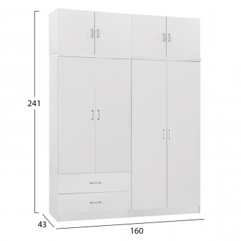 ΝΤΟΥΛΑΠΑ 4-ΦΥΛΛΗ ΜΕ ΠΑΤΑΡΙ & ΣΥΡΤΑΡΙΑ JENNA HM11355.05 ΜΕΛΑΜΙΝΗ ΣΕ ΛΕΥΚΟ 160x43x240Υεκ