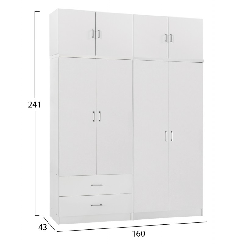 ΝΤΟΥΛΑΠΑ 4-ΦΥΛΛΗ ΜΕ ΠΑΤΑΡΙ & ΣΥΡΤΑΡΙΑ JENNA HM11355.05 ΜΕΛΑΜΙΝΗ ΣΕ ΛΕΥΚΟ 160x43x240Υεκ