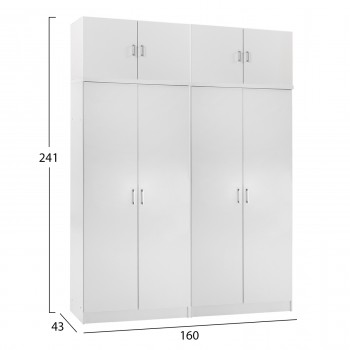 ΣΕΤ 2 ΝΤΟΥΛΑΠΕΣ 2ΦΥΛΛΕΣ ΜΕ ΠΑΤΑΡΙΑ JENNA HM11353.05 ΜΕΛΑΜΙΝΗ ΣΕ ΛΕΥΚΟ 160x43x240Υεκ