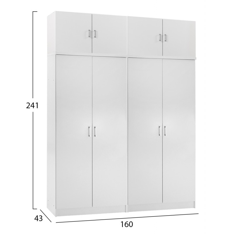 ΣΕΤ 2 ΝΤΟΥΛΑΠΕΣ 2ΦΥΛΛΕΣ ΜΕ ΠΑΤΑΡΙΑ JENNA HM11353.05 ΜΕΛΑΜΙΝΗ ΣΕ ΛΕΥΚΟ 160x43x240Υεκ