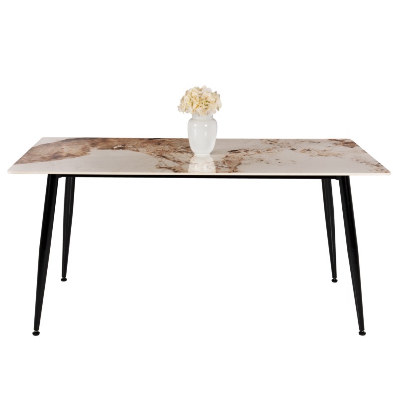 ΤΡΑΠΕΖΙ ΤΡΑΠΕΖΑΡΙΑΣ SINTERED STONE TOM HM8588.03 BROWN-WHITE MARBLE 160x90x76Y εκ.