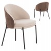 ΠΟΛΥΘΡΟΝΑ ΤΡΑΠΕΖΑΡΙΑΣ DETTON HM18426.02 ΚΑΦΕ/ΑΝΟΙΧΤΟ ΜΠΕΖ ΥΦΑΣΜΑ-ΜΕΤΑΛ.ΜΑΥΡΑ ΠΟΔΙΑ 58x56x76Υεκ