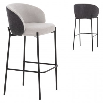 ΣΚΑΜΠΟ ΜΠΑΡ DETTON HM18430.01 ΓΚΡΙ ΥΦΑΣΜΑ-ΜΕΤΑΛ.ΜΑΥΡΟΣ ΣΚΕΛΕΤΟΣ 55x50x97Υεκ