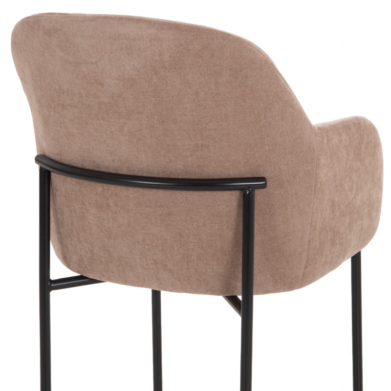 ΠΟΛΥΘΡΟΝΑ ΤΡΑΠΕΖΑΡΙΑΣ MANIDO HM18429.03 TAUPE ΥΦΑΣΜΑ-ΜΕΤΑΛ.ΜΑΥΡΑ ΠΟΔΙΑ 54x61x87Υεκ