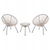 ΣΕΤ ΕΞΩΤΕΡΙΚΟΥ ΧΩΡΟΥ 3ΤΜΧ ACAPULCO HM11861.03 P.E.RATTAN ΕΚΡΟΥ-ΜΕΤΑΛΛΟ ΣΕ ΜΑΥΡΟ