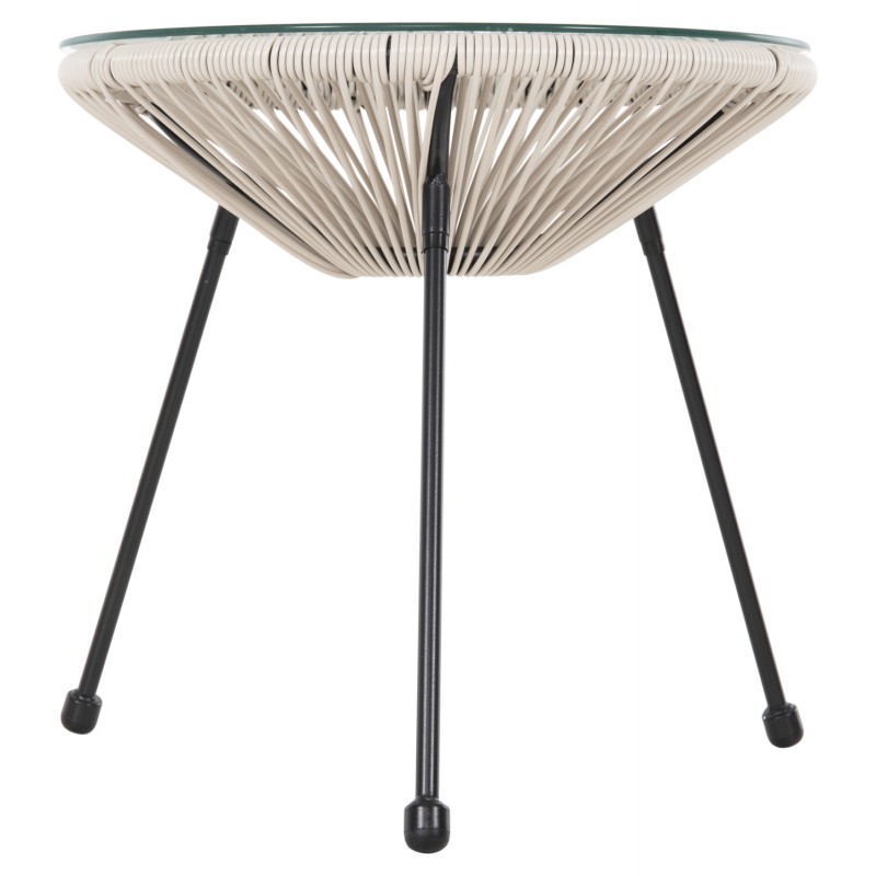 ΣΕΤ ΕΞΩΤΕΡΙΚΟΥ ΧΩΡΟΥ 3ΤΜΧ ACAPULCO HM11861.03 P.E.RATTAN ΕΚΡΟΥ-ΜΕΤΑΛΛΟ ΣΕ ΜΑΥΡΟ