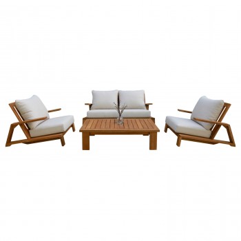 ΣΕΤ ΣΑΛΟΝΙ LOUNGE 4ΤΜΧ MIREX HM6521 ΞΥΛΟ ΑΚΑΚΙΑΣ--ΠΟΛΥΕΣΤΕΡΙΚΑ ΜΑΞΙΛΑΡΙΑ ΕΚΡΟΥ