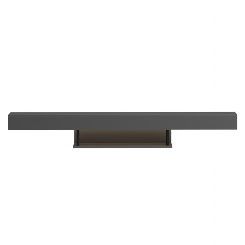 ΕΠΙΠΛΟ ΤΗΛΕΟΡΑΣΗΣ ΤΟΙΧΟΥ ME LED SAVOR HM18381.05 ΜΕΛΑΜΙΝΗ ΣΕ ΓΚΡΙ 150x29,5x22Υεκ