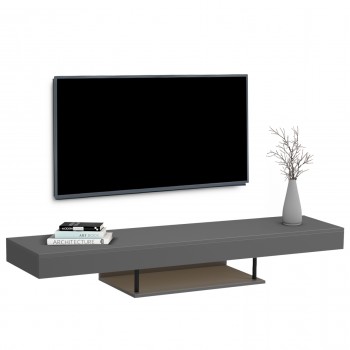 ΕΠΙΠΛΟ ΤΗΛΕΟΡΑΣΗΣ ΤΟΙΧΟΥ ME LED SAVOR HM18381.05 ΜΕΛΑΜΙΝΗ ΣΕ ΓΚΡΙ 150x29,5x22Υεκ