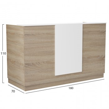 ΓΡΑΦΕΙΟ ΥΠΟΔΟΧΗΣ (RECEPTION) KRONIC HM2156.01 ΜΕΛΑΜΙΝΗ SONAMA/ΛΕΥΚΟ 180x70x110Υεκ.