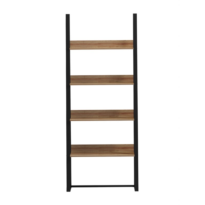 ΡΑΦΙΕΡΑ IZABEL HM18376.01 ΜΕΤΑΛΛΟ--ΜΕΛΑΜΙΝΗ ΣΕ OAK 75x36x185Υεκ.