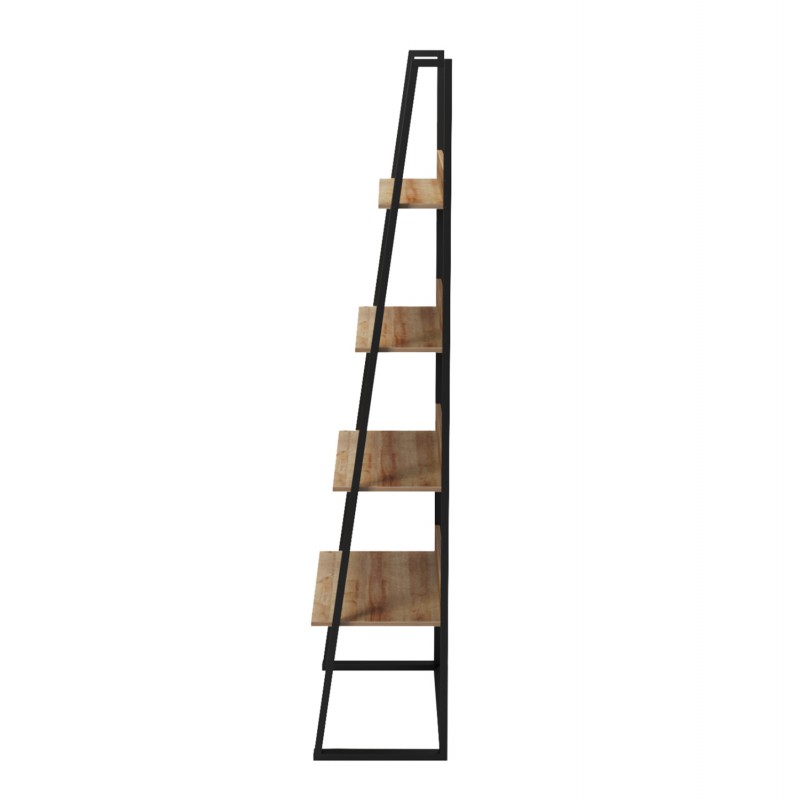 ΡΑΦΙΕΡΑ IZABEL HM18376.01 ΜΕΤΑΛΛΟ--ΜΕΛΑΜΙΝΗ ΣΕ OAK 75x36x185Υεκ.