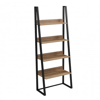 ΡΑΦΙΕΡΑ IZABEL HM18376.01 ΜΕΤΑΛΛΟ--ΜΕΛΑΜΙΝΗ ΣΕ OAK 75x36x185Υεκ.