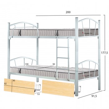 ΚΟΥΚΕΤΑ ΜΕ 2 ΣΥΡΤΑΡΙΑ SONAMA & ΣΤΡΩΜΑΤΑ 90X190εκ FLOOR HM10749.02 ΜΕΤΑΛΛΟ ΛΕΥΚΟ