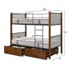ΚΟΥΚΕΤΑ ΜΕ 2 ΣΥΡΤΑΡΙΑ & 2 ΣΤΡΩΜΑΤΑ 90X190εκ RAYVEN HM10749.05 ΞΥΛΟ ΚΑΡΥΔΙ ΚΑΙ ΜΕΤΑΛΛΟ