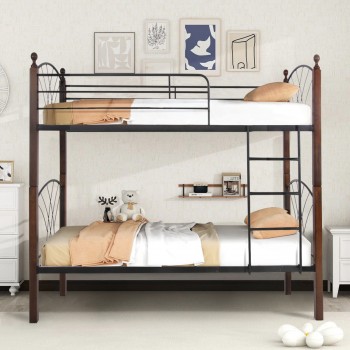 ΚΟΥΚΕΤΑ ΜΕ ΣΤΡΩΜΑΤΑ STOREY HM10749.10 ΜΕΤΑΛΛΟ & ΞΥΛΟ RUBBERWOOD--ΣΤΡΩΜΑΤΑ 90x190εκ.