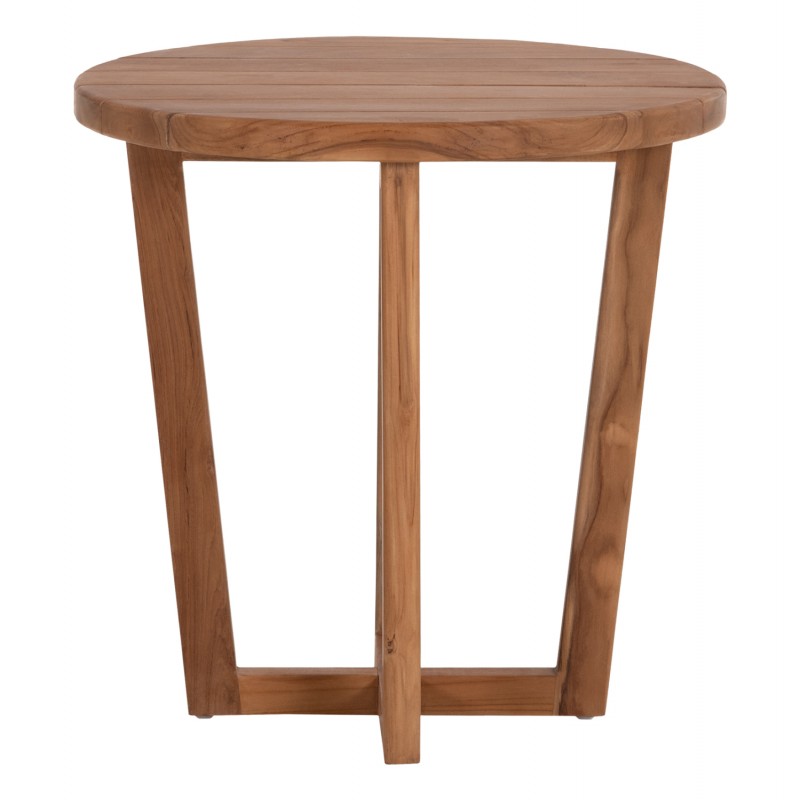 ΤΡΑΠΕΖΙ ΜΕΣΗΣ ΣΤΡΟΓΓΥΛΟ KOLIN HM6650 ΞΥΛΟ TEAK ΦΥΣΙΚΟ Φ65x65Υεκ.