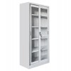 ΒΙΒΛΙΟΘΗΚΗ ΜΕ ΣΥΡΟΜΕΝΕΣ ΠΟΡΤΕΣ SIDER HM6632.02 ΜΕΤΑΛΛΙΚΗ ΛΕΥΚΗ 90x40x185Υεκ