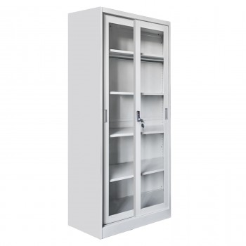 ΒΙΒΛΙΟΘΗΚΗ ΜΕ ΣΥΡΟΜΕΝΕΣ ΠΟΡΤΕΣ SIDER HM6632.02 ΜΕΤΑΛΛΙΚΗ ΛΕΥΚΗ 90x40x185Υεκ