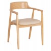 ΠΟΛΥΘΡΟΝΑ ΤΡΑΠΕΖΑΡΙΑΣ TARGA HM18336.11 RUBBERWOOD ΦΥΣΙΚΟ & PU ΕΚΡΟΥ 58x54x78Yεκ