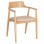 ΠΟΛΥΘΡΟΝΑ ΤΡΑΠΕΖΑΡΙΑΣ TARGA HM18336.11 RUBBERWOOD ΦΥΣΙΚΟ & PU ΕΚΡΟΥ 58x54x78Yεκ