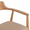 ΠΟΛΥΘΡΟΝΑ ΤΡΑΠΕΖΑΡΙΑΣ TARGA HM18336.11 RUBBERWOOD ΦΥΣΙΚΟ & PU ΕΚΡΟΥ 58x54x78Yεκ