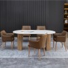 ΣΕΤ ΤΡΑΠΕΖΑΡΙΑΣ 7ΤΜΧ MELLOW HM21361 ΚΕΡΑΜΙΚΟ TOP/MDF ΠΟΔΙΑ--PU ΚΑΦΕ/ΜΕΤΑΛ.ΠΟΔΙΑ