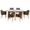 ΣΕΤ ΤΡΑΠΕΖΑΡΙΑΣ 7ΤΜΧ MELLOW HM21361 ΚΕΡΑΜΙΚΟ TOP/MDF ΠΟΔΙΑ--PU ΚΑΦΕ/ΜΕΤΑΛ.ΠΟΔΙΑ