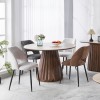 ΤΡΑΠΕΖΙ ΣΤΡΟΓΓΥΛΟ WALDEN HM18440 ΚΕΡΑΜΙΚΟ TOP ΣΕ ΤΡΑΒΕΡΤΙΝΑ--MDF ΒΑΣΗ Φ120x76Υεκ