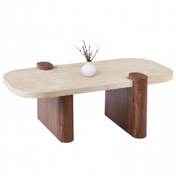 ΤΡΑΠΕΖΙ ΣΑΛΟΝΙΟΥ ARDEN HM18435 MDF TOP ΟΨΗ ΤΡΑΒΕΡΤΙΝΑΣ-MDF ΠΟΔΙΑ ΚΑΡΥΔΙ 120x60x40Υεκ
