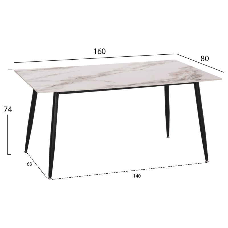 ΣΕΤ ΤΡΑΠΕΖΑΡΙΑΣ 5ΤΜΧ GAFF HM10953.03 ΚΕΡΑΜΙΚΟ TOP--ΥΦΑΣΜΑ TAUPE & ΜΕΤΑΛ.ΠΟΔΙΑ ΜΑΥΡΑ