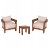 LOUNGE ΣΕΤ KIOTO HM10960 ΤΡΑΠΕΖΑΚΙ & 2 ΠΟΛΥΘΡΟΝΕΣ--ΞΥΛΟ TEAK--ΜΠΕΖ ΜΑΞΙΛΑΡΙΑ