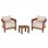 LOUNGE ΣΕΤ KIOTO HM10960 ΤΡΑΠΕΖΑΚΙ & 2 ΠΟΛΥΘΡΟΝΕΣ--ΞΥΛΟ TEAK--ΜΠΕΖ ΜΑΞΙΛΑΡΙΑ