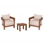 LOUNGE ΣΕΤ KIOTO HM10960 ΤΡΑΠΕΖΑΚΙ & 2 ΠΟΛΥΘΡΟΝΕΣ--ΞΥΛΟ TEAK--ΜΠΕΖ ΜΑΞΙΛΑΡΙΑ