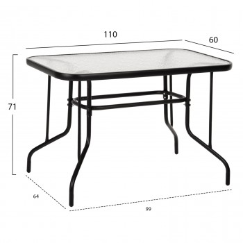 ΣΕΤ ΤΡΑΠΕΖΑΡΙΑΣ 5ΤΜΧ ADAM HM10897.03 ΤΡΑΠΕΖΙ 110x60εκ & 4 ΠΟΛΥΘΡΟΝΕΣ--ΜΑΥΡΟ