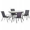 ΣΕΤ ΤΡΑΠΕΖΑΡΙΑΣ 5ΤΜΧ ADAM HM10897.03 ΤΡΑΠΕΖΙ 110x60εκ & 4 ΠΟΛΥΘΡΟΝΕΣ--ΜΑΥΡΟ